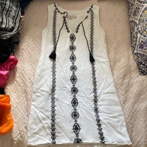 Black and White V neck Dress